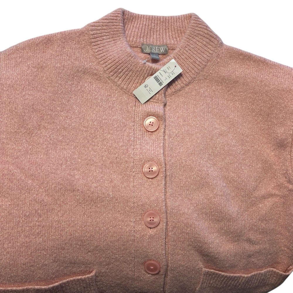 J. Crew Relaxed Milano Stitch Cardigan Size Small Pink Oversized Alpaca Wool NWT - Picture 3 of 8